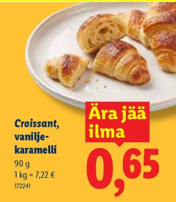 Croissant, vanilje-karamelli