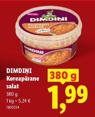 DIMDIŅI Koreapärane salat