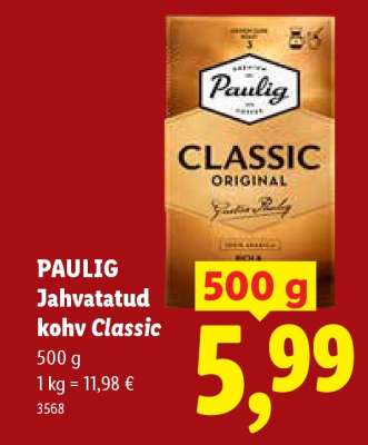 Paulig Jahvatatud kohv Classic