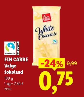 FIN CARRÉ Valge šokolaad