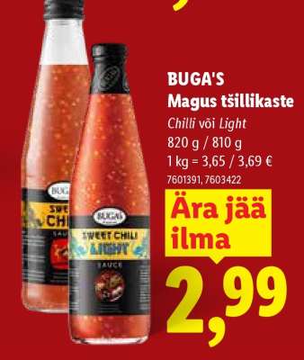 BUGA'S Magus tšillikaste