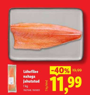 Lõhefilee, nahaga, jahutatud