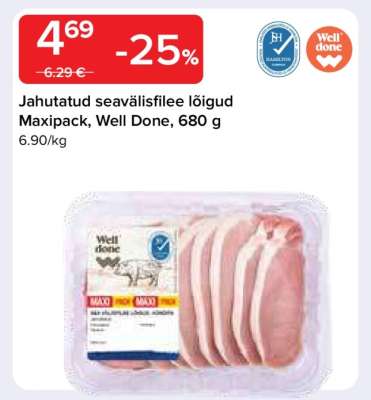 Jahutatud seavälisfilee lõigud Maxipack