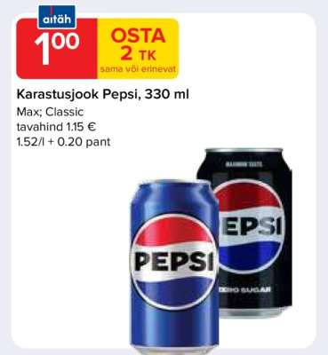 Karastusjook Pepsi, 330 ml