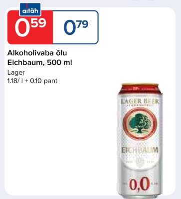 Alkoholivaba õlu Eichbaum, 500 ml