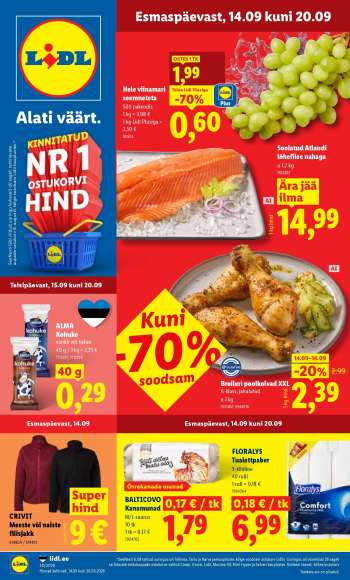 Kaupluse Lidl kliendileht - 14.09.2026 - 20.09.2026.