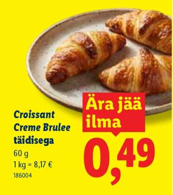 Croissant Creme Brulee täidisega