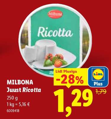 MILBONA Juust Ricotta