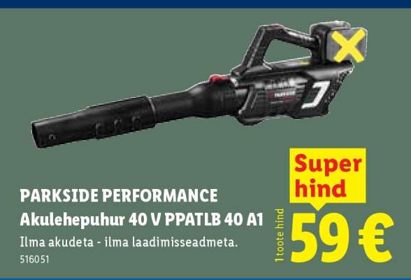 PARKSIDE PERFORMANCE Akulehepuhur 40 V PPATLB 40 A1