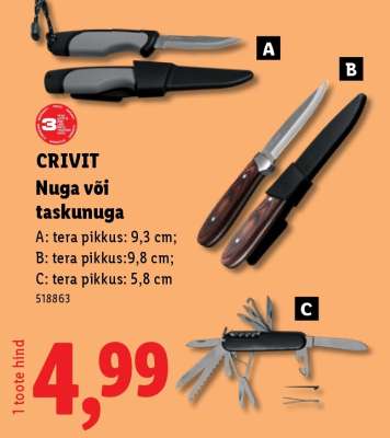 CRIVIT Nuga või taskunuga