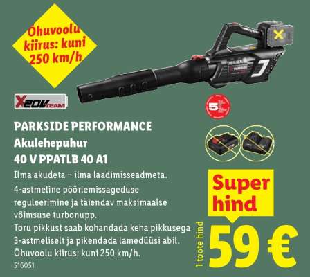 PARKSIDE PERFORMANCE Akulehepuhur 40 V PPATLB 40 A1