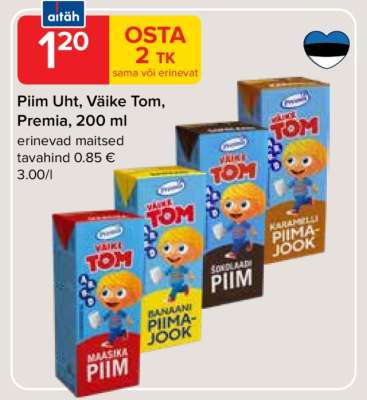 Piim Uht, Väike Tom, Premia, 200 ml