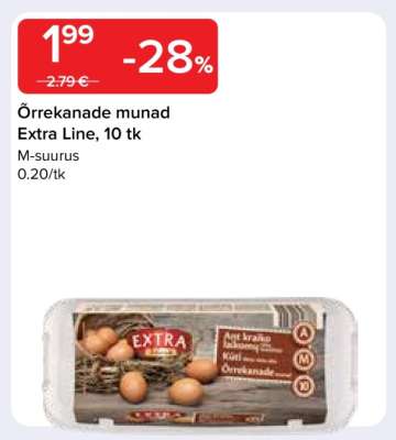 Õrrekanade munad Extra Line, 10 tk