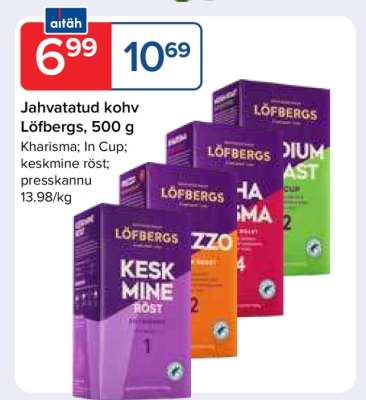 Jahvatatud kohv Löfbergs, 500 g