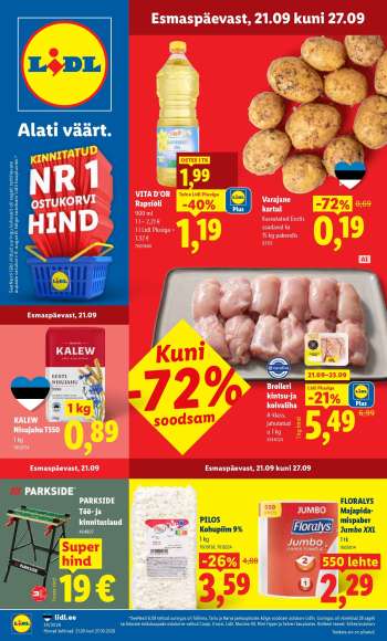Kaupluse Lidl kliendileht - 21.09.2026 - 27.09.2026.
