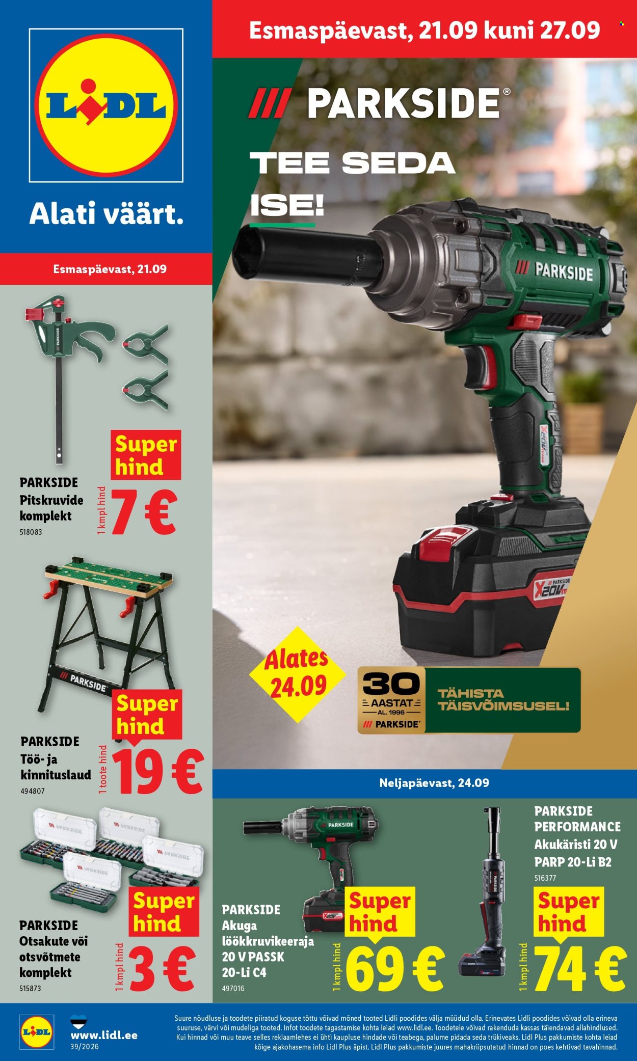Lidl kliendileht - 21.09.2026 - 27.09.2026. Lehekülg 1