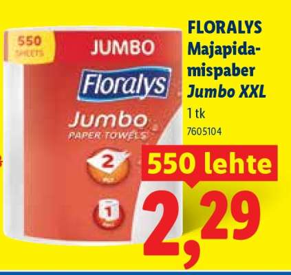 FLORALYS Majapidamispaber Jumbo XXL