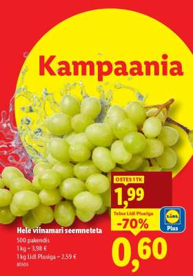 Hele viinamari, seemneteta