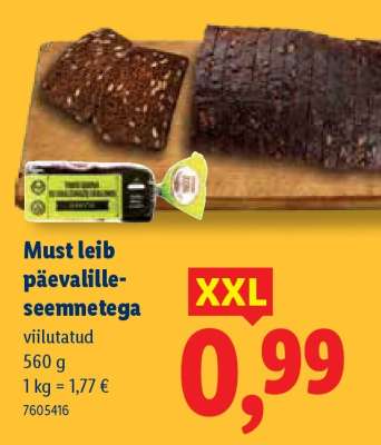 Must leib päevalilleseemnetega