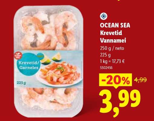 Ocean Sea Krevetid Vannamei