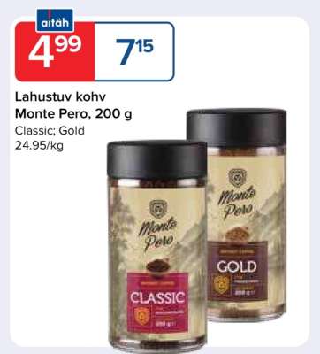 Lahustuv kohv Monte Pero, 200 g