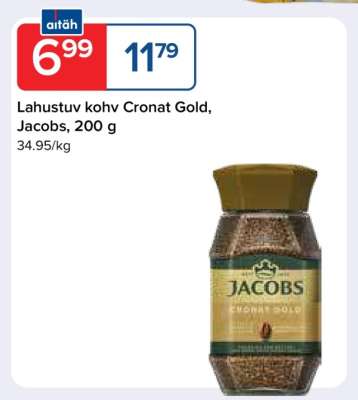 Lahustuv kohv Cronat Gold, Jacobs, 200 g