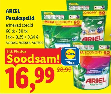 ARIEL Pesukapslid
