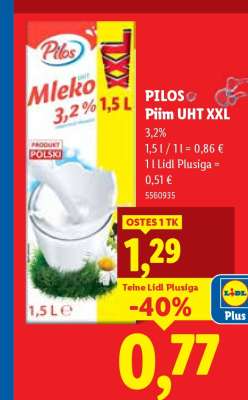 Pilos Piim UHT XXL