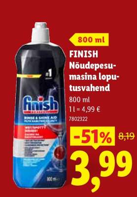 FINISH Nõudepesumasina loputusvahend