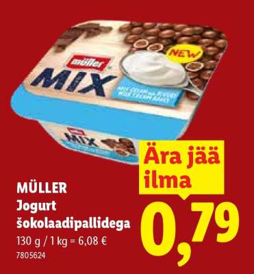 MÜLLER Jogurt šokolaadipallidega