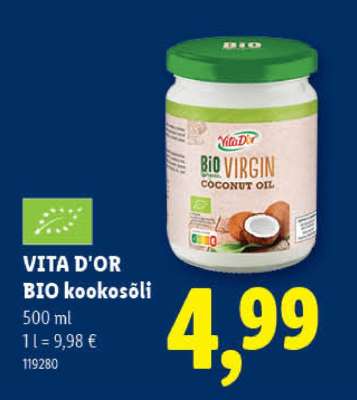 VITA D’OR BIO kookosõli