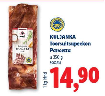 KULJANKA Toorsuitsupeekon Pancetta