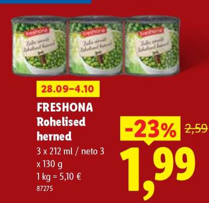 Freshona Rohelised herned
