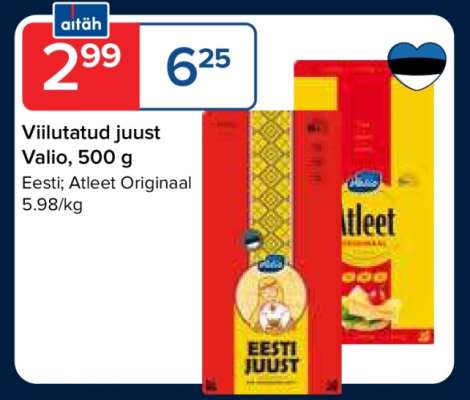 Viilutatud juust Valio, 500 g