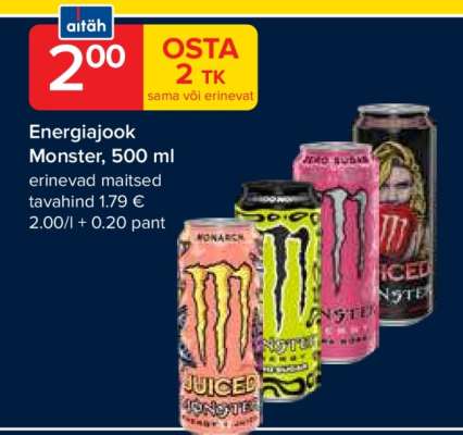 Energiajook Monster, 500 ml