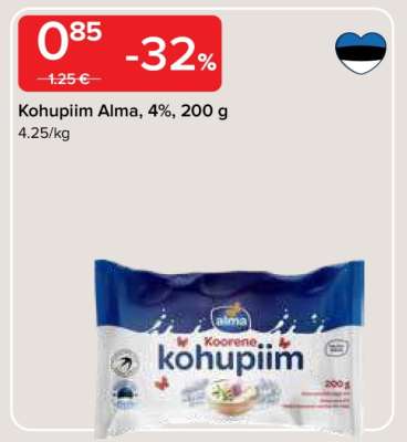 Kohupiim Alma, 4%, 200 g