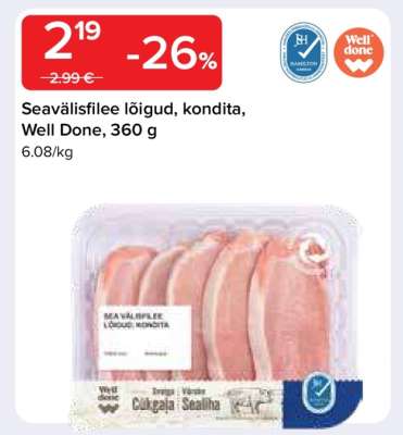 Seavälisfilee lõigud, kondita
