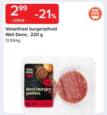Veiselihast burgeripihvid