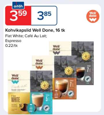Kohvikapslid Well Done, 16 tk