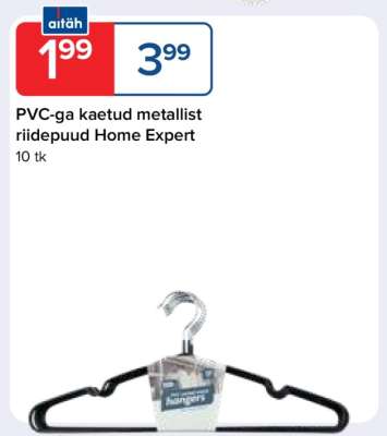 PVC-ga kaetud metallist riidepuud Home Expert