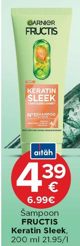 Šampoon FRUCTIS Keratin Sleek