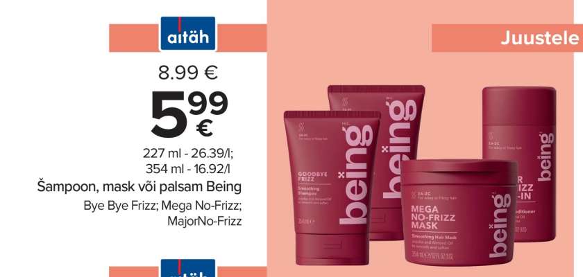 Šampoon, mask või palsam Being