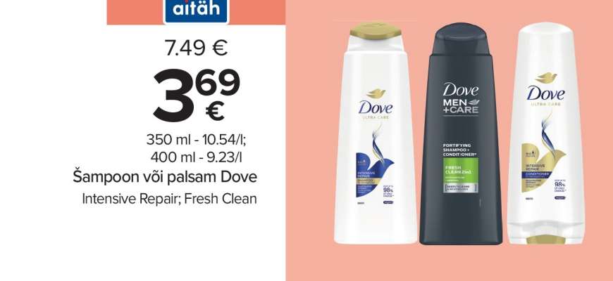 Šampoon või palsam Dove