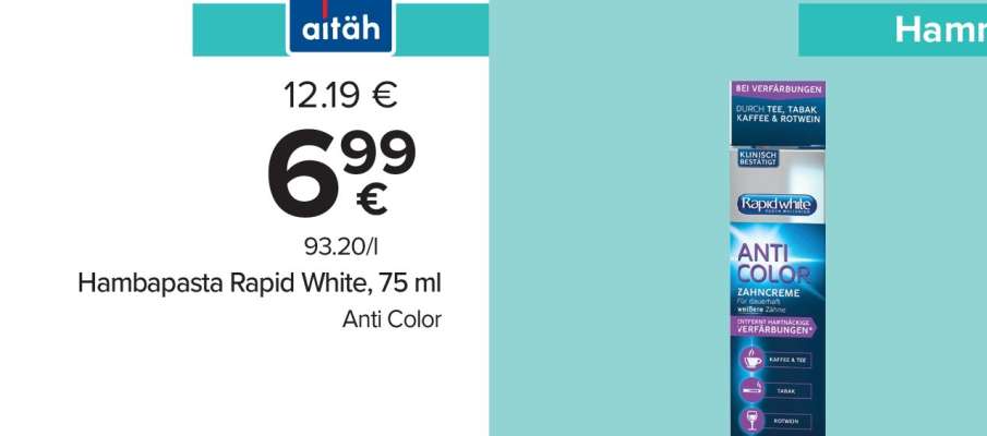 Hambapasta Rapid White, 75 ml