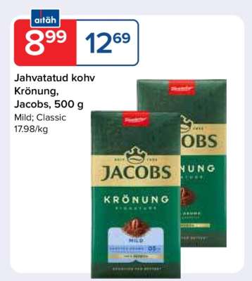 Jahvatatud kohv Krönung, Jacobs, 500 g