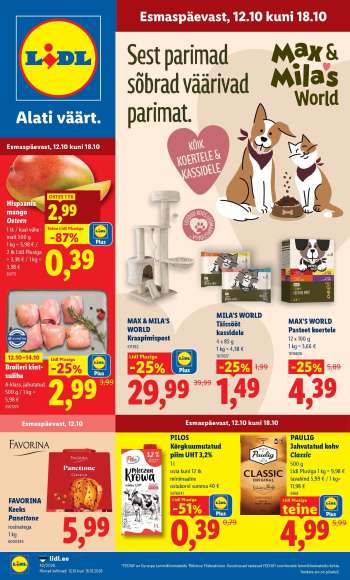 Kaupluse Lidl kliendileht - 12.10.2026 - 18.10.2026.
