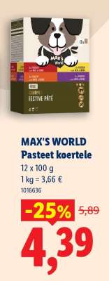 MAX'S WORLD Pasteet koertele