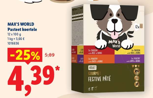 MAX'S WORLD Pasteet koertele