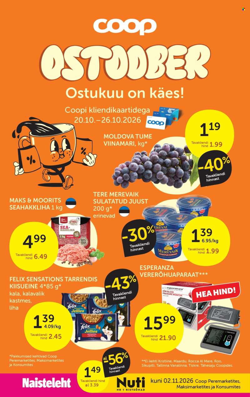 Kaupluse Coop kliendileht - 20.10.2026 - 26.10.2026.