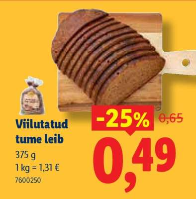Viilutatud tume leib